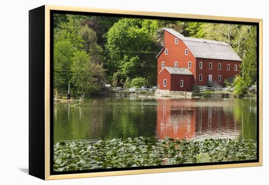 USA, New Jersey. Raritan River Basin, Clinton, South Fork of Raritan River and old mill-Alison Jones-Framed Premier Image Canvas