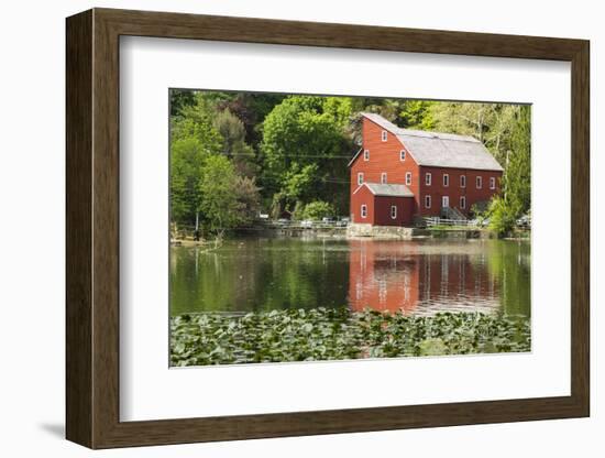 USA, New Jersey. Raritan River Basin, Clinton, South Fork of Raritan River and old mill-Alison Jones-Framed Photographic Print