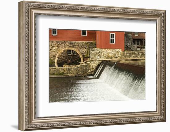 USA, New Jersey. Raritan River Basin, Clinton, South Fork of Raritan River and old mill-Alison Jones-Framed Photographic Print