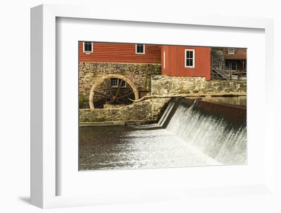 USA, New Jersey. Raritan River Basin, Clinton, South Fork of Raritan River and old mill-Alison Jones-Framed Photographic Print