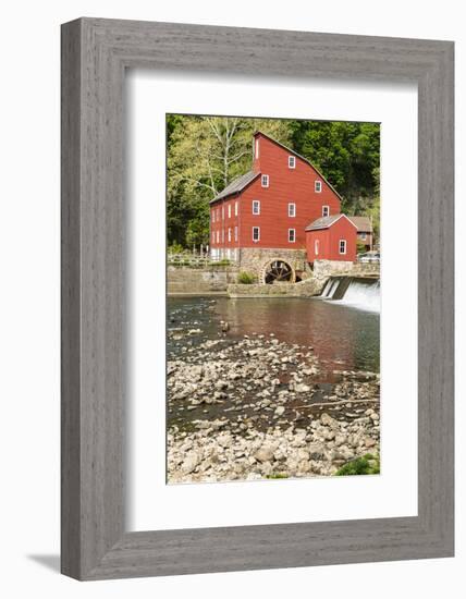 USA, New Jersey. Raritan River Basin, Clinton, South Fork of Raritan River and old mill-Alison Jones-Framed Photographic Print