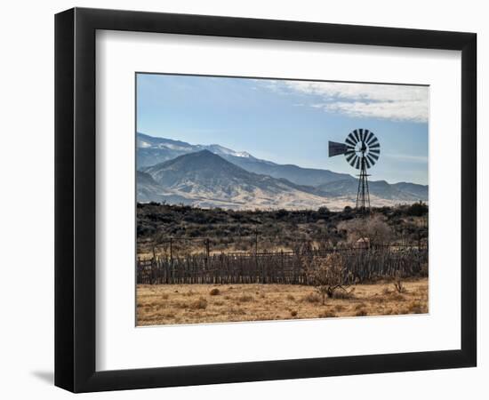 USA, New Mexico, Aermotor windmill and cattle pen-Ann Collins-Framed Photographic Print