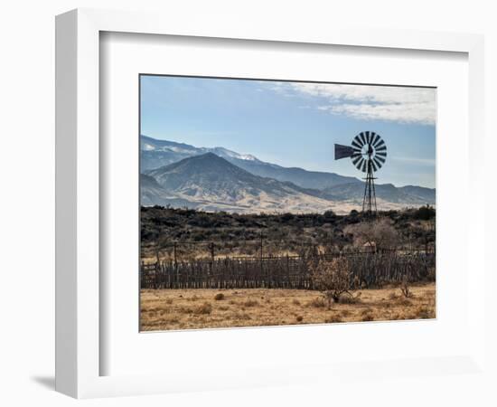 USA, New Mexico, Aermotor windmill and cattle pen-Ann Collins-Framed Photographic Print