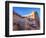 USA, New Mexico, Sant Fe, Adobe structure with protruding vigas and Snow-Terry Eggers-Framed Photographic Print