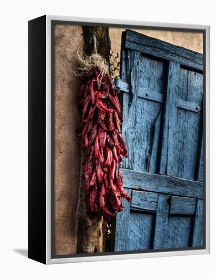 USA, New Mexico, Taos, Gate and Ristra-Ann Collins-Framed Premier Image Canvas