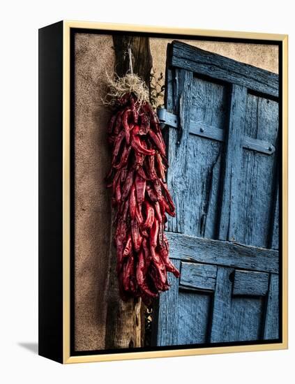 USA, New Mexico, Taos, Gate and Ristra-Ann Collins-Framed Premier Image Canvas