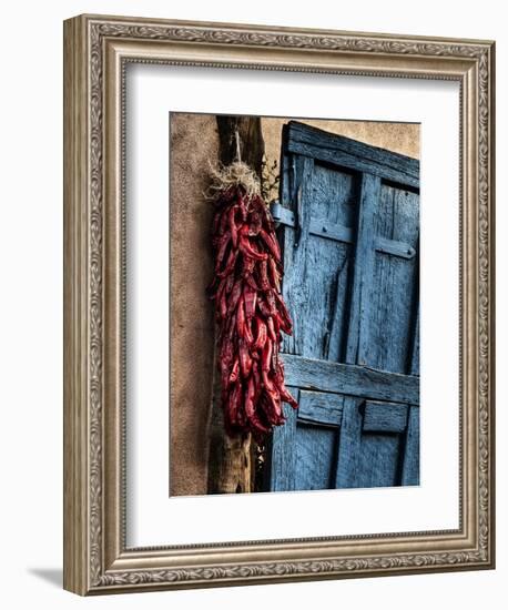 USA, New Mexico, Taos, Gate and Ristra-Ann Collins-Framed Photographic Print