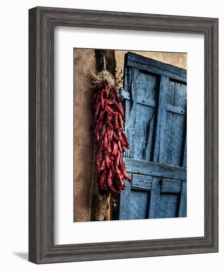 USA, New Mexico, Taos, Gate and Ristra-Ann Collins-Framed Photographic Print