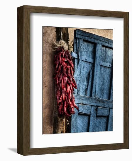 USA, New Mexico, Taos, Gate and Ristra-Ann Collins-Framed Photographic Print