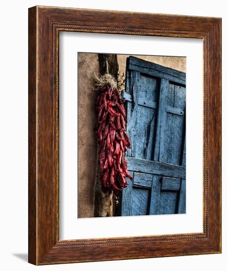 USA, New Mexico, Taos, Gate and Ristra-Ann Collins-Framed Photographic Print