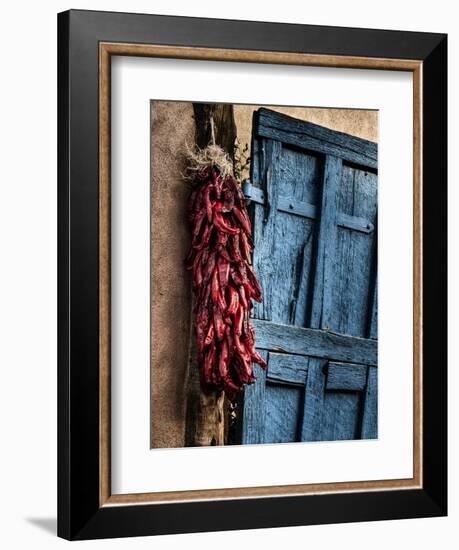 USA, New Mexico, Taos, Gate and Ristra-Ann Collins-Framed Photographic Print