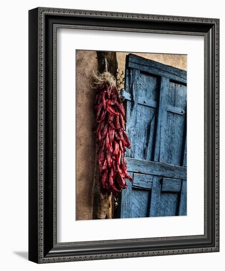 USA, New Mexico, Taos, Gate and Ristra-Ann Collins-Framed Photographic Print