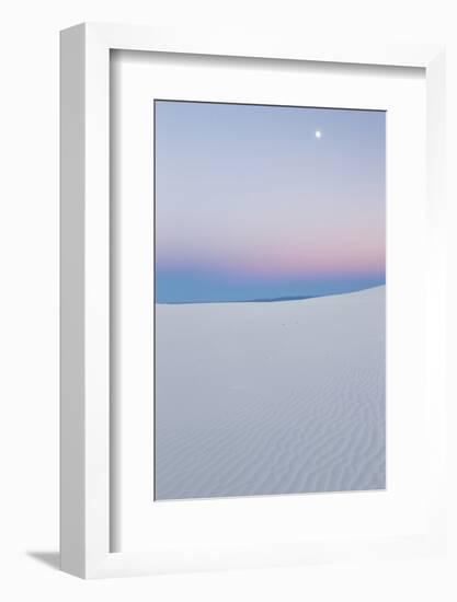 USA, New Mexico, White Sands National Monument. Moon over Desert-Jaynes Gallery-Framed Photographic Print