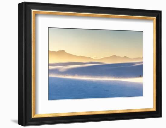 USA, New Mexico, White Sands National Monument. San Andres Mountains and wind-blown dunes.-Jaynes Gallery-Framed Photographic Print