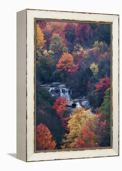 USA, New York, Adirondack Mountains. Autumn Trees and Waterfalls-Jaynes Gallery-Framed Premier Image Canvas