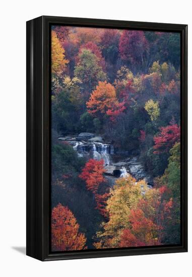 USA, New York, Adirondack Mountains. Autumn Trees and Waterfalls-Jaynes Gallery-Framed Premier Image Canvas