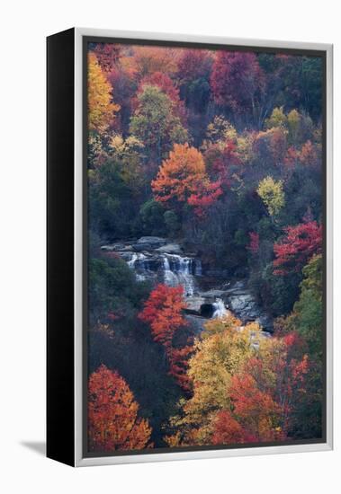 USA, New York, Adirondack Mountains. Autumn Trees and Waterfalls-Jaynes Gallery-Framed Premier Image Canvas