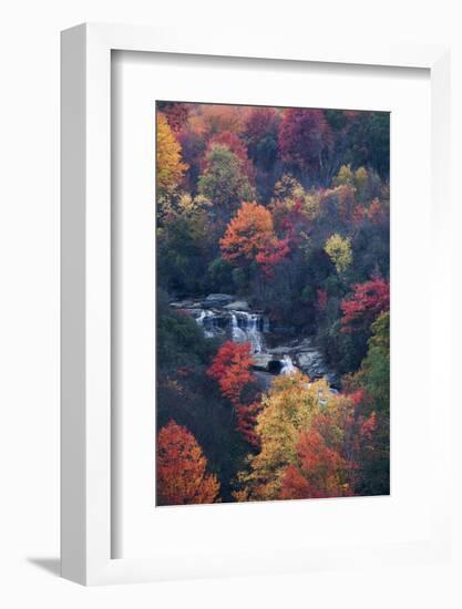 USA, New York, Adirondack Mountains. Autumn Trees and Waterfalls-Jaynes Gallery-Framed Photographic Print
