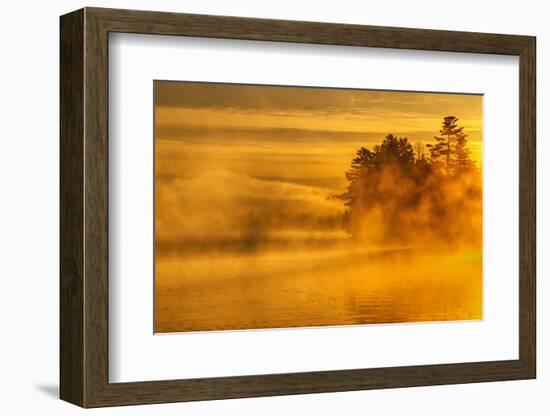 USA, New York, Adirondack Mountains. Morning Mist on Raquette Lake-Jay O'brien-Framed Photographic Print