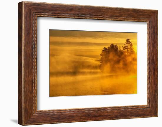 USA, New York, Adirondack Mountains. Morning Mist on Raquette Lake-Jay O'brien-Framed Photographic Print