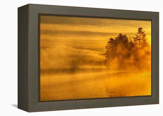 USA, New York, Adirondack Mountains. Morning Mist on Raquette Lake-Jay O'brien-Framed Premier Image Canvas