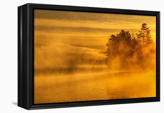 USA, New York, Adirondack Mountains. Morning Mist on Raquette Lake-Jay O'brien-Framed Premier Image Canvas