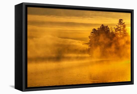 USA, New York, Adirondack Mountains. Morning Mist on Raquette Lake-Jay O'brien-Framed Premier Image Canvas