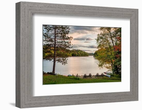 USA, New York, Adirondacks. End of the season at private beach on Indian Lake-Ann Collins-Framed Photographic Print