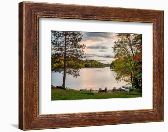 USA, New York, Adirondacks. End of the season at private beach on Indian Lake-Ann Collins-Framed Photographic Print