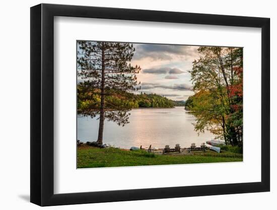 USA, New York, Adirondacks. End of the season at private beach on Indian Lake-Ann Collins-Framed Photographic Print