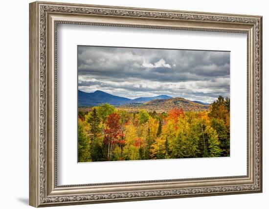 USA, New York, Adirondacks. Indian Lake, Fall color at overlook along Route 28-Ann Collins-Framed Photographic Print