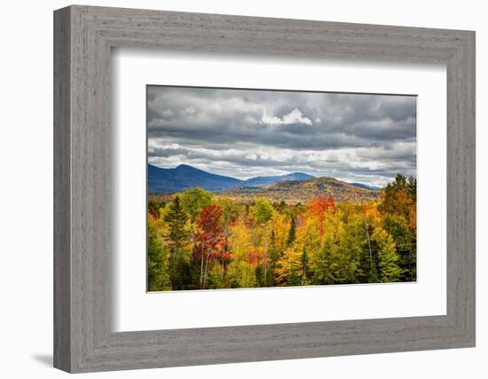 USA, New York, Adirondacks. Indian Lake, Fall color at overlook along Route 28-Ann Collins-Framed Photographic Print