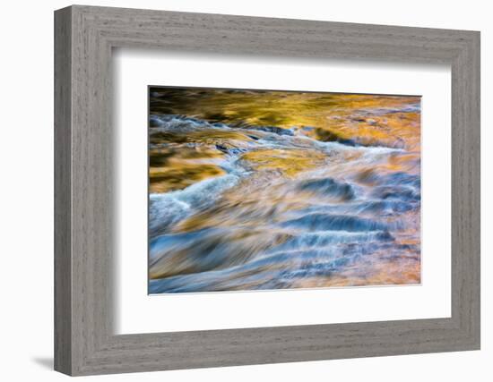 USA, New York, Adirondacks. Tupper Lake, autumn reflections at Bog River Falls-Ann Collins-Framed Photographic Print