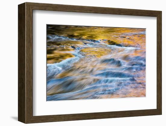 USA, New York, Adirondacks. Tupper Lake, autumn reflections at Bog River Falls-Ann Collins-Framed Photographic Print