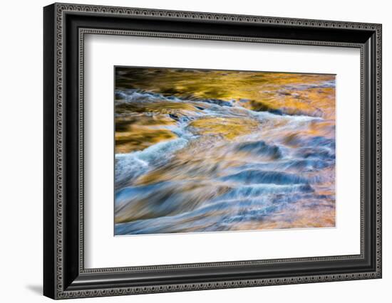 USA, New York, Adirondacks. Tupper Lake, autumn reflections at Bog River Falls-Ann Collins-Framed Photographic Print