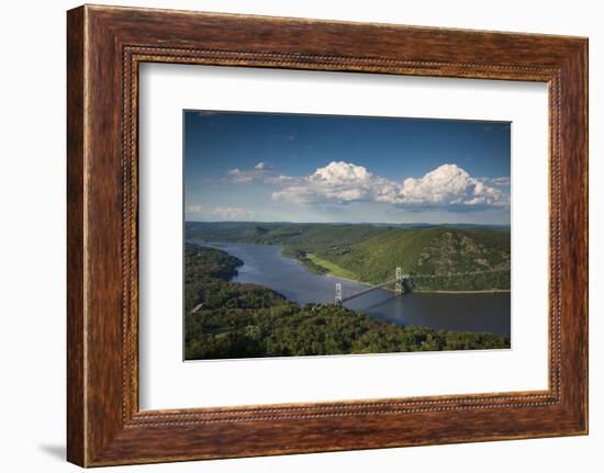 USA, New York, Bear Mountain State Park. elevated view of the Bear Mountain Bridge-Walter Bibikow-Framed Photographic Print