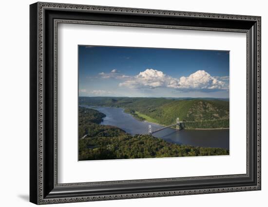 USA, New York, Bear Mountain State Park. elevated view of the Bear Mountain Bridge-Walter Bibikow-Framed Photographic Print