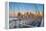 Usa, New York, Brooklyn Bridge and Lower Manhattan Skyline with Freedom Tower-Alan Copson-Framed Premier Image Canvas