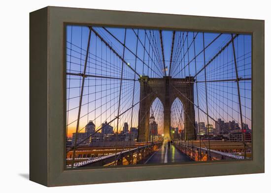 Usa, New York, Brooklyn Bridge-Alan Copson-Framed Premier Image Canvas