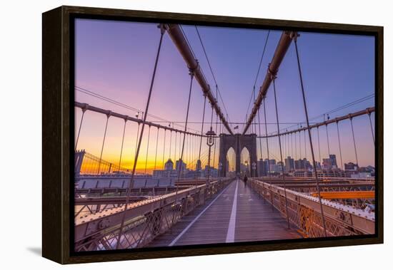 Usa, New York, Brooklyn Bridge-Alan Copson-Framed Premier Image Canvas