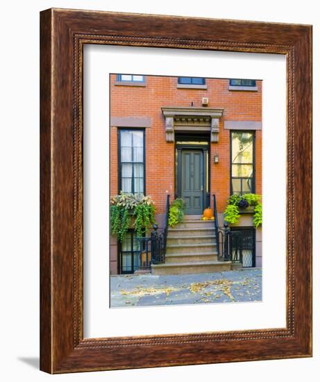 USA, New York, Brooklyn, Brooklyn Heights, Halloween Pumpkins-Alan Copson-Framed Photographic Print