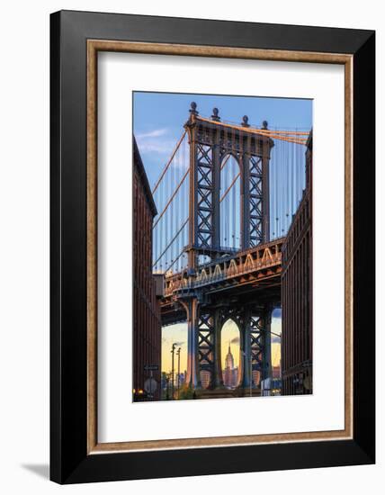 Usa, New York, Brooklyn, Dumbo, Manhattan Bridge and Empire State Building-Michele Falzone-Framed Photographic Print