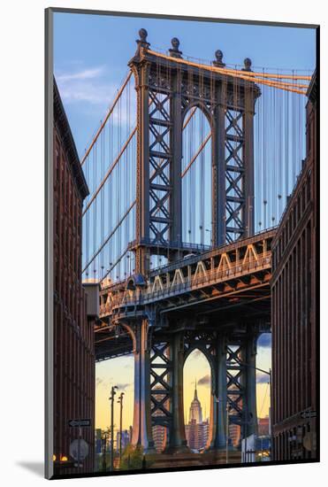 Usa, New York, Brooklyn, Dumbo, Manhattan Bridge and Empire State Building-Michele Falzone-Mounted Photographic Print