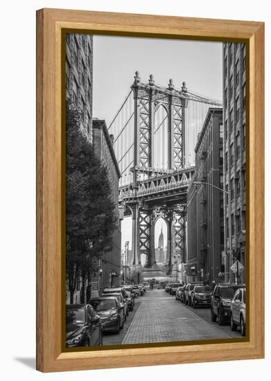 Usa, New York, Brooklyn, Dumbo, Manhattan Bridge-Alan Copson-Framed Premier Image Canvas