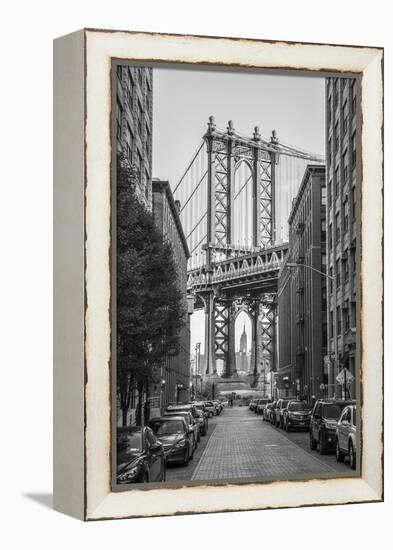 Usa, New York, Brooklyn, Dumbo, Manhattan Bridge-Alan Copson-Framed Premier Image Canvas