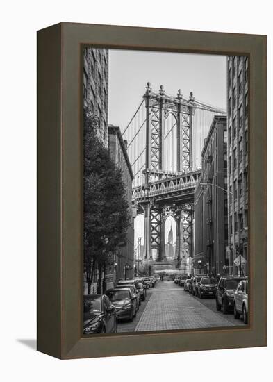 Usa, New York, Brooklyn, Dumbo, Manhattan Bridge-Alan Copson-Framed Premier Image Canvas