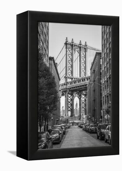 Usa, New York, Brooklyn, Dumbo, Manhattan Bridge-Alan Copson-Framed Premier Image Canvas