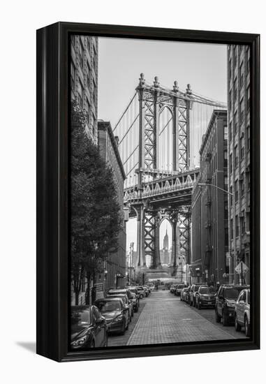 Usa, New York, Brooklyn, Dumbo, Manhattan Bridge-Alan Copson-Framed Premier Image Canvas