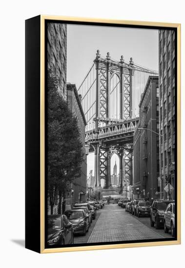 Usa, New York, Brooklyn, Dumbo, Manhattan Bridge-Alan Copson-Framed Premier Image Canvas