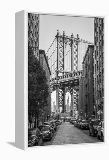 Usa, New York, Brooklyn, Dumbo, Manhattan Bridge-Alan Copson-Framed Premier Image Canvas